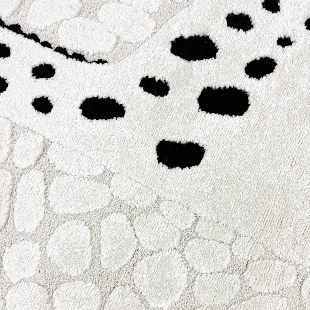 Kinderzimmer Teppich Spielzimmer glückliche Giraffe weich in beige creme schwarz