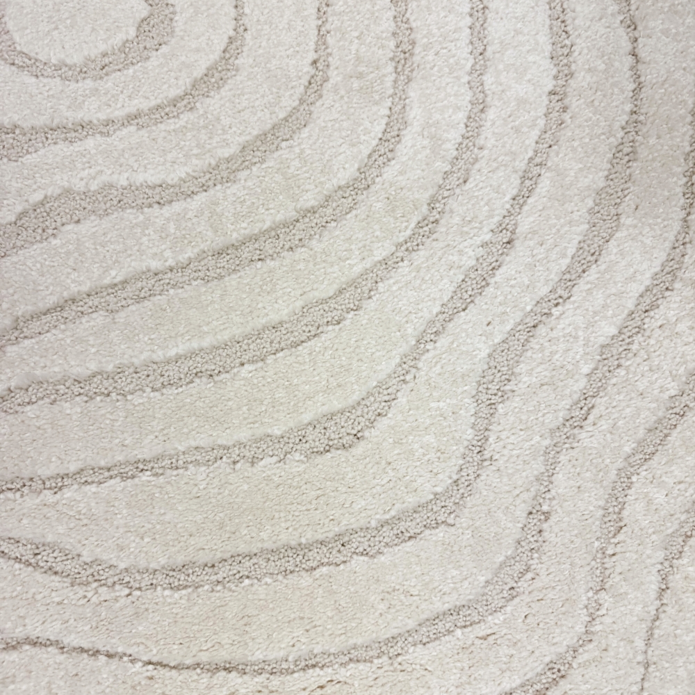 Wohnzimmer- und Kinderzimmerteppich in Beige mit Kreisförmigem Jahresringe Muster