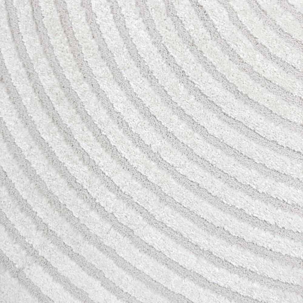 Moderner Wohnzimmerteppich mit elegantem Kreismuster in creme