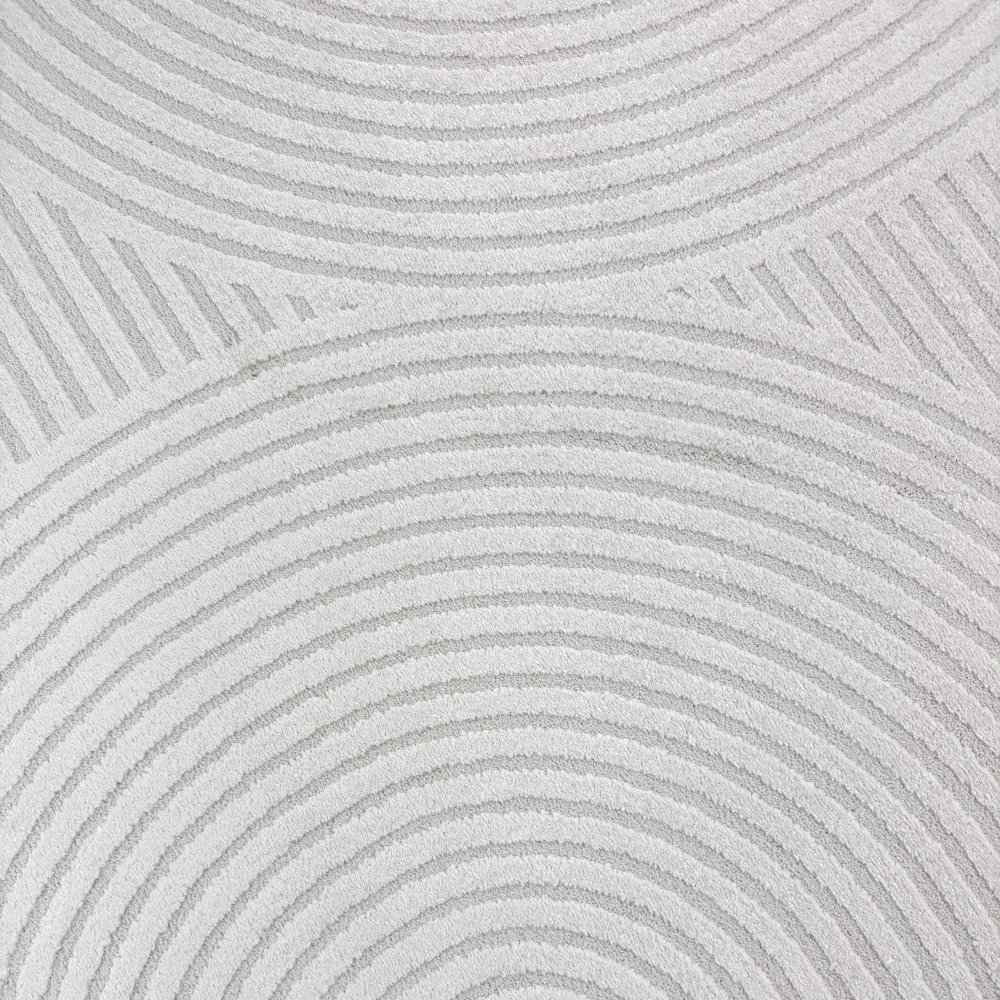 Moderner Wohnzimmerteppich mit elegantem Kreismuster in creme