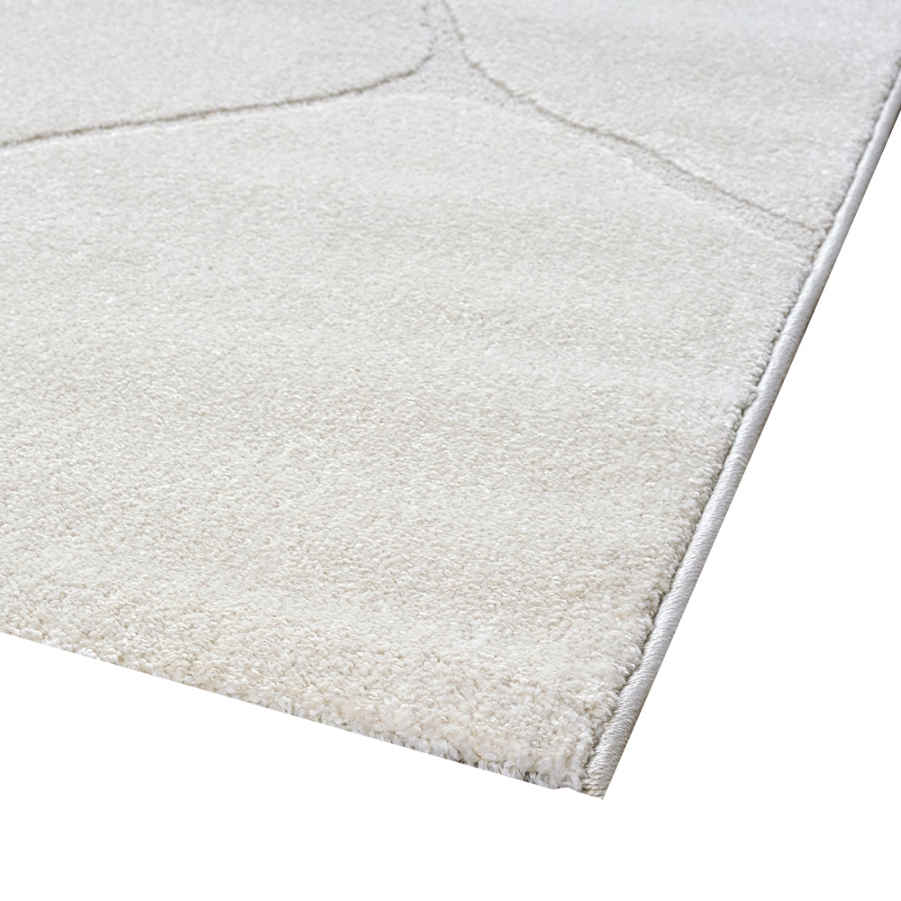 Teppich Wohnzimmer Höheneffekt im abstrakten Muster in creme