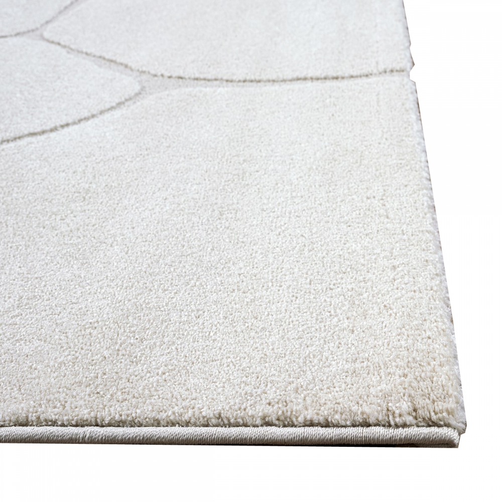 Teppich Wohnzimmer Höheneffekt im abstrakten Muster in creme