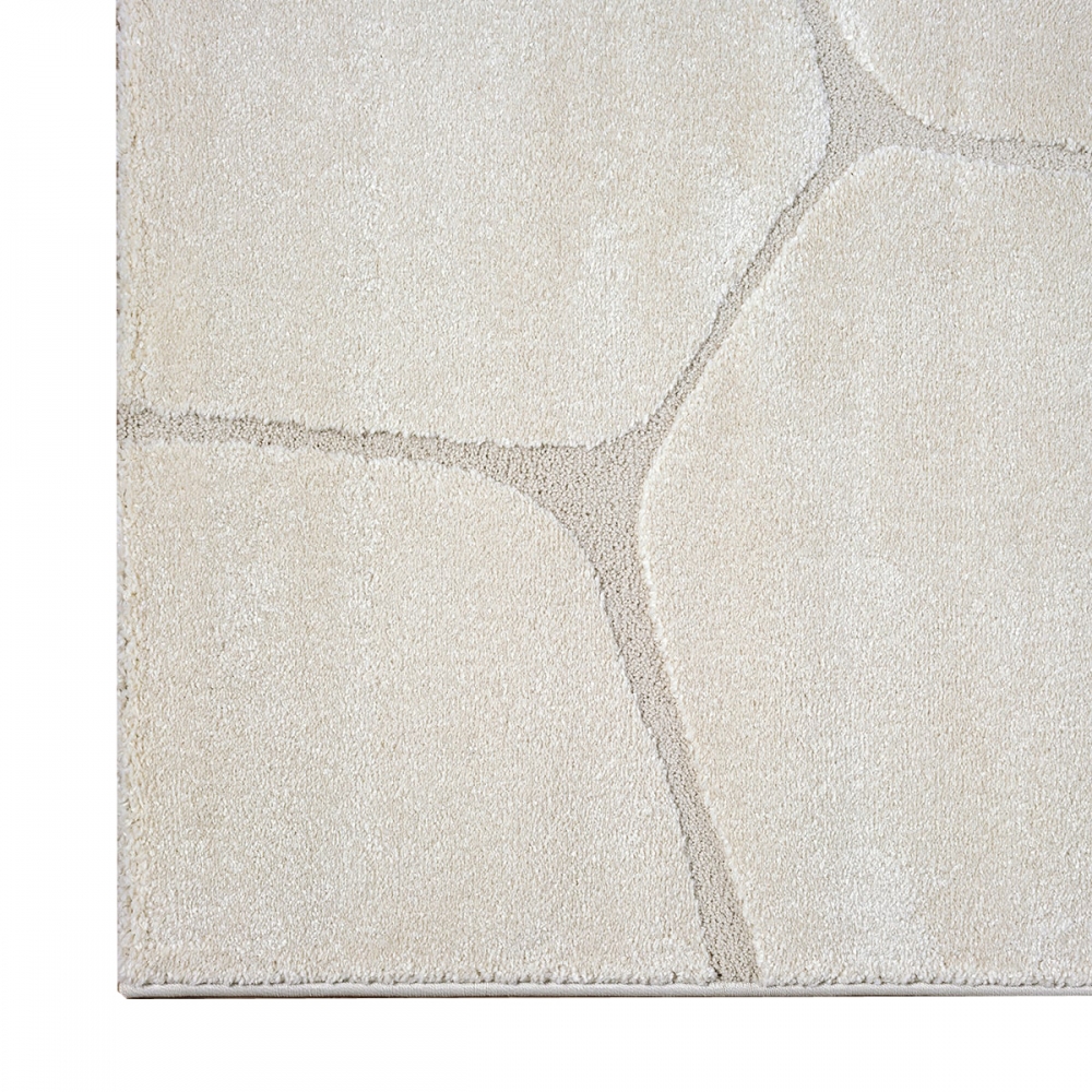 Teppich Wohnzimmer Höheneffekt im abstrakten Muster in creme