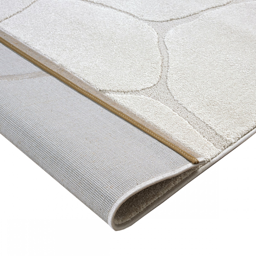 Teppich Wohnzimmer Höheneffekt im abstrakten Muster in creme