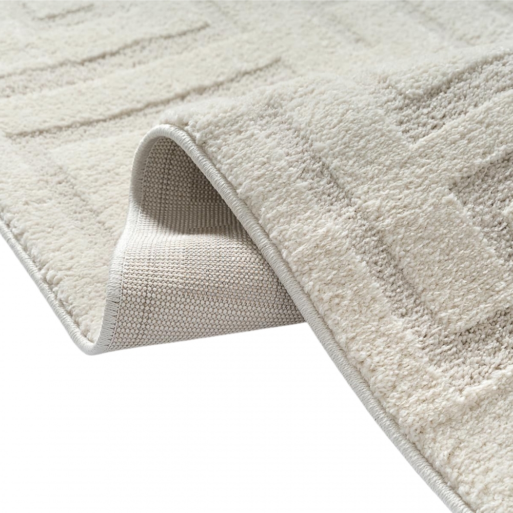 Teppich Modern Creme mit Strukturdesign und eleganter Oberfläche