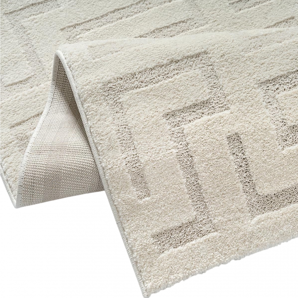 Teppich Modern Creme mit Strukturdesign und eleganter Oberfläche