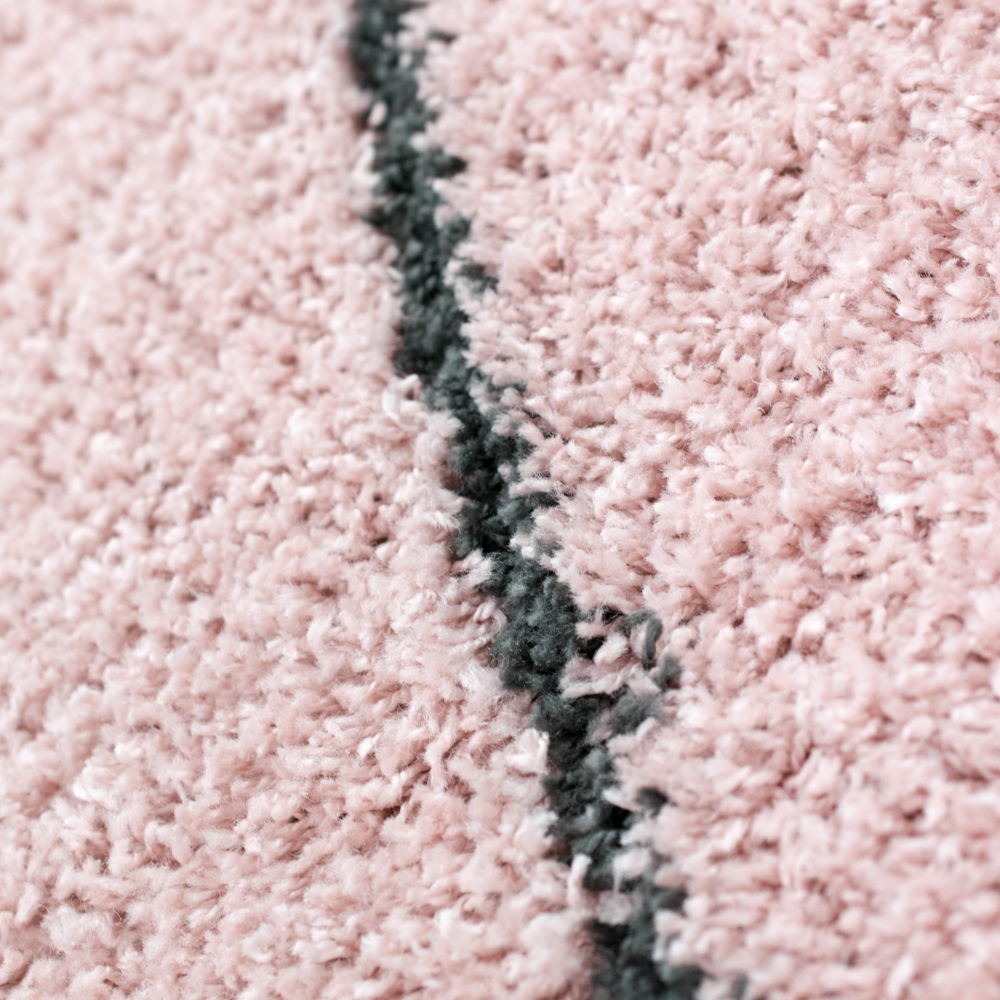 Designerteppich mit runden Mustern - rosa creme