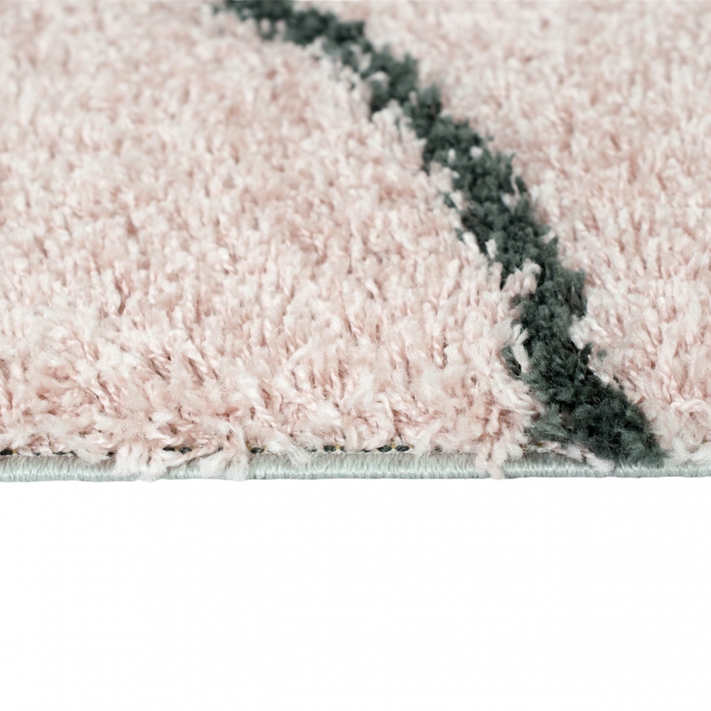 Designerteppich mit runden Mustern - rosa creme