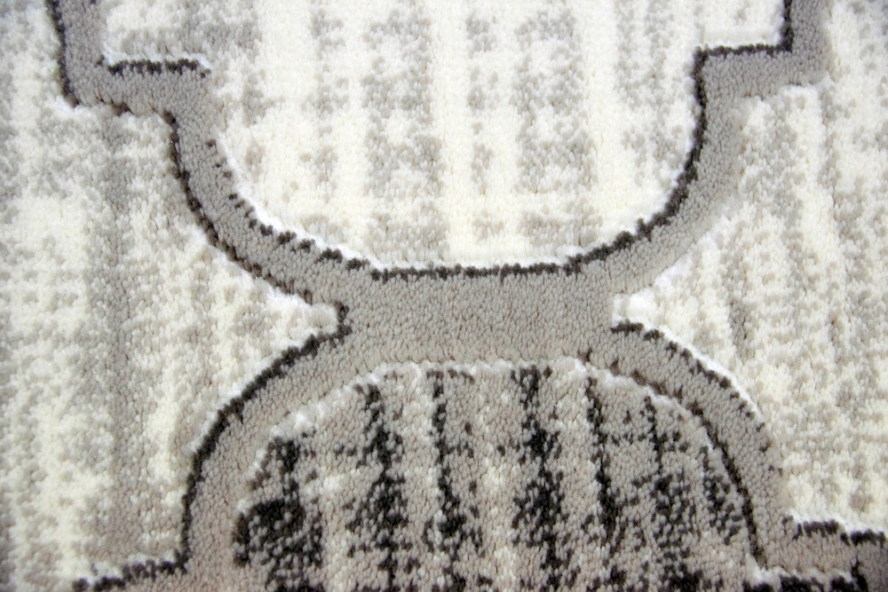 Moderner Teppich Kurzflor Teppich Wohnzimmerteppich grau marokkanisches Muster