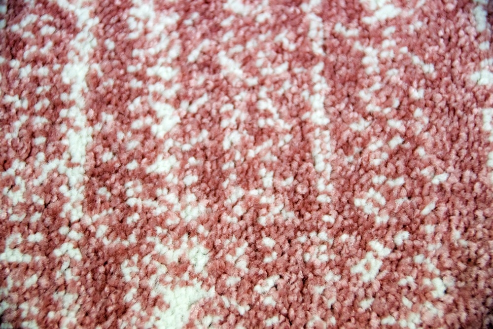 Moderner Teppich Wohnzimmerteppich Kurzflor uni rosa meliert