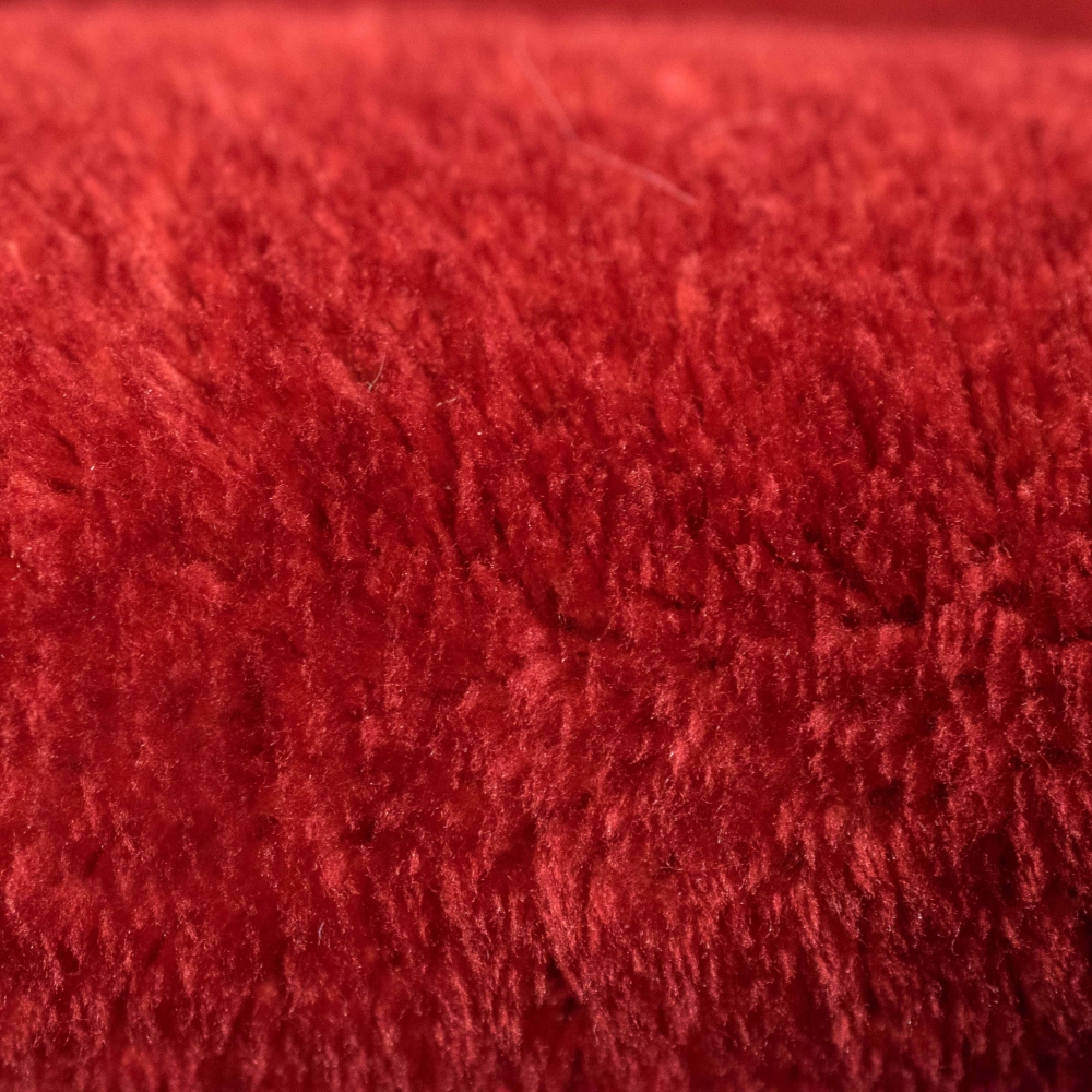 Wohnzimmer Teppich mit abgerundeten Ecken | waschbar | in rot