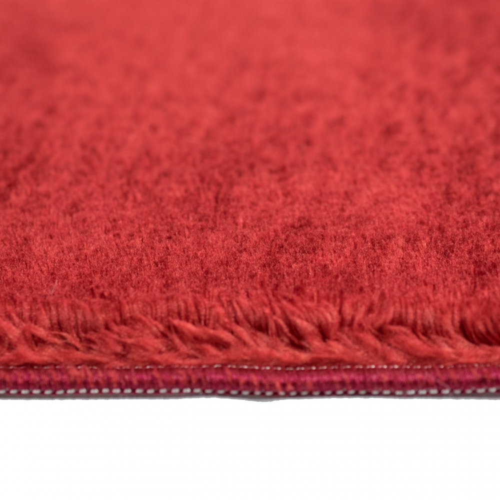 Ovaler Badezimmer Teppich – pflegleicht – in rot
