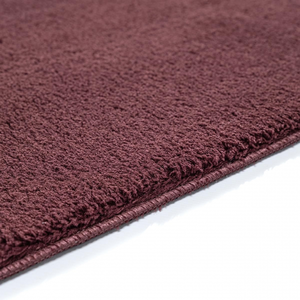 Teppich Uni Modern in dunklem Weinrot