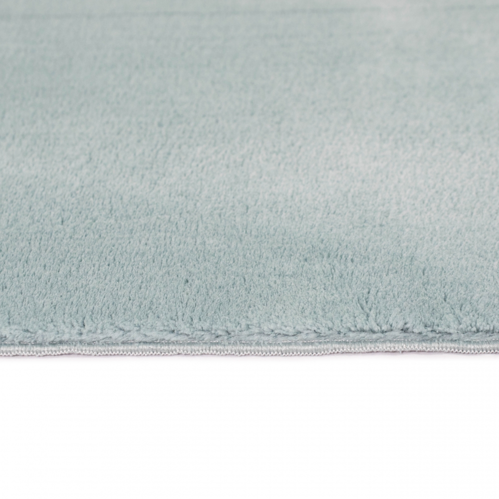 Schlafzimmer Teppich mit abgerundeten Ecken | waschbar | in blau