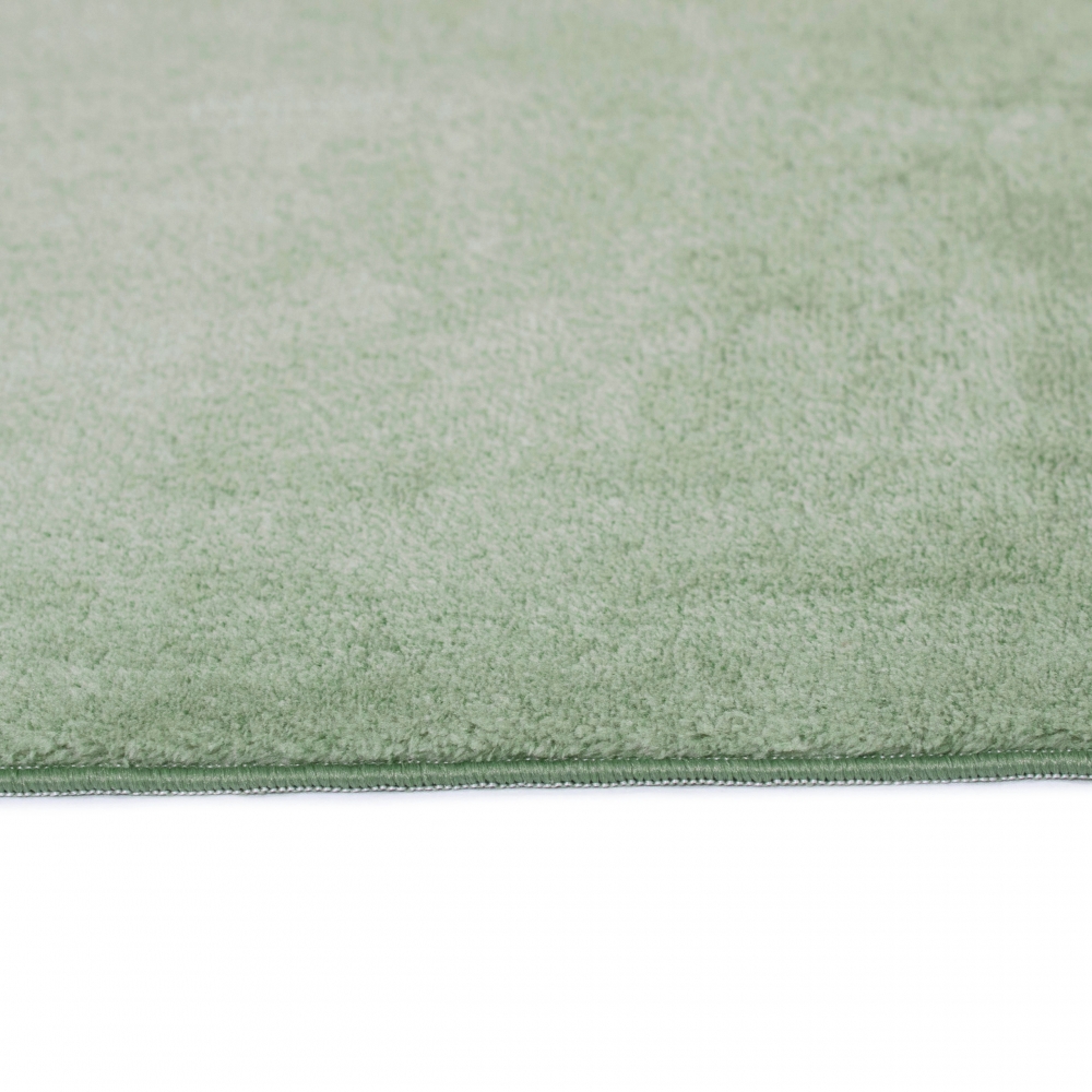 Badezimmer Teppich mit abgerundeten Ecken | waschbar | in grün