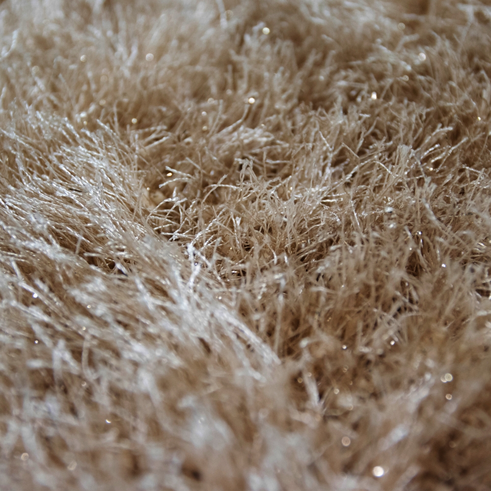 Einfarbiger Hochflor-Teppich | glänzend& weich | beige