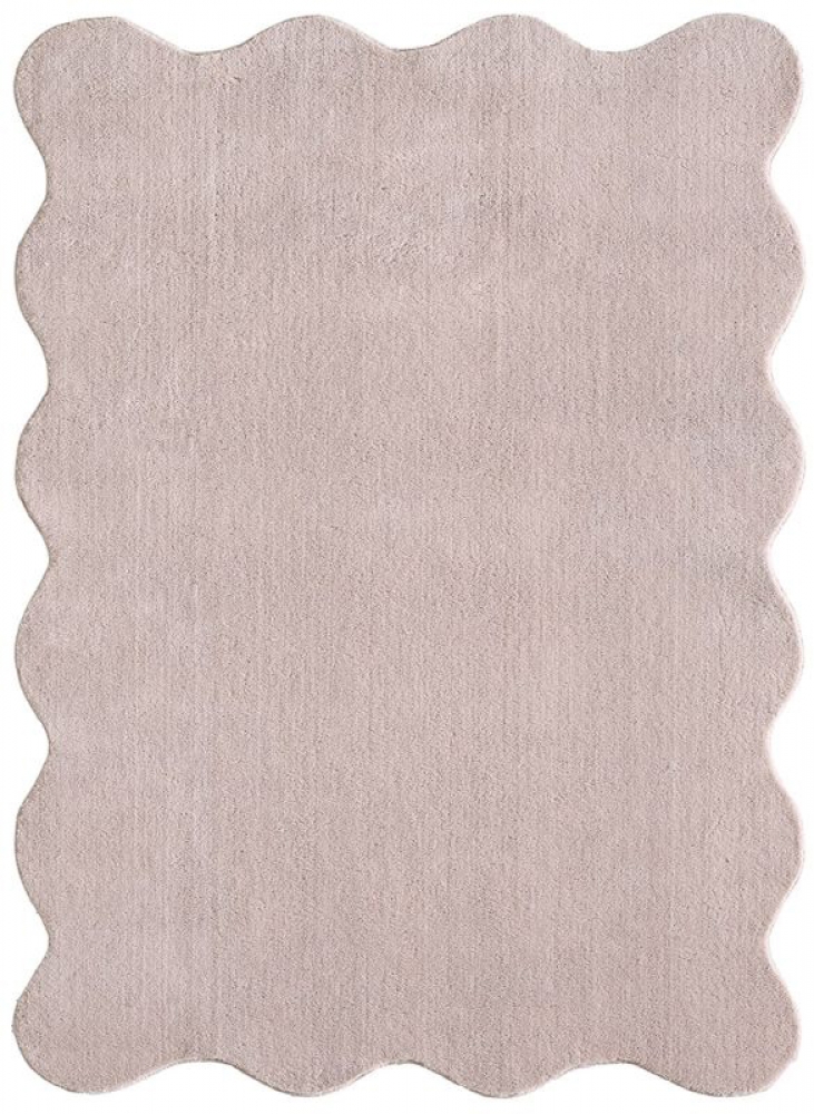 Design Teppich blush rosa sanft mit moderner Wellenform