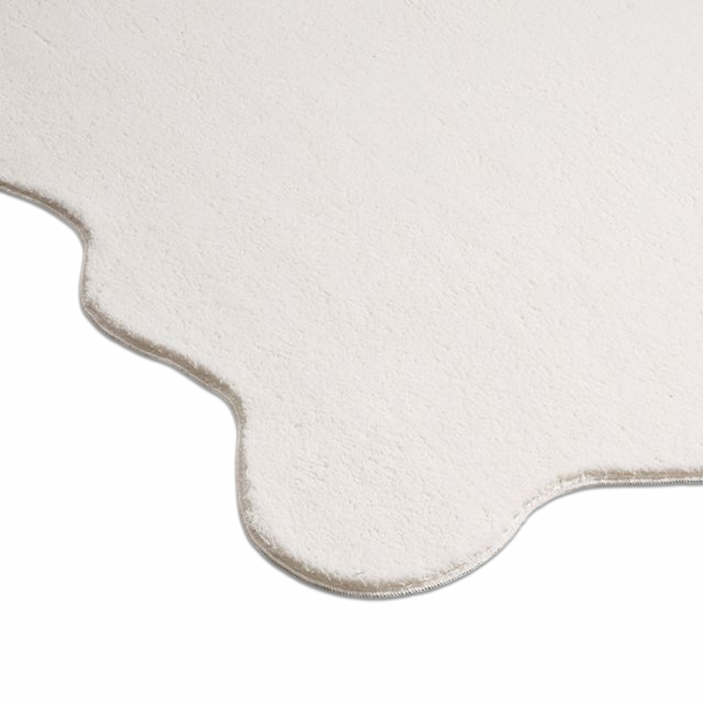 Teppich Design creme flauschig in moderner Wellenform