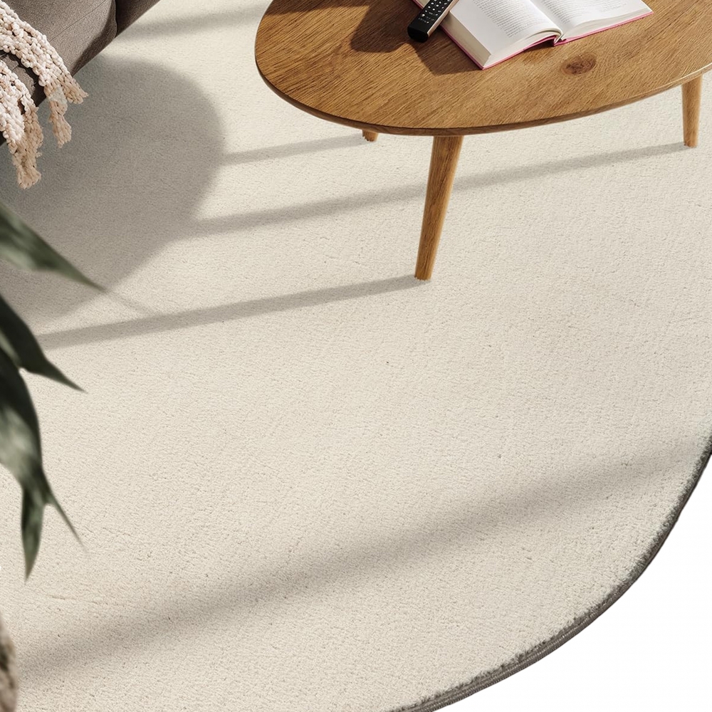 Design Teppich Shape in eleganter Freiform weich Beige