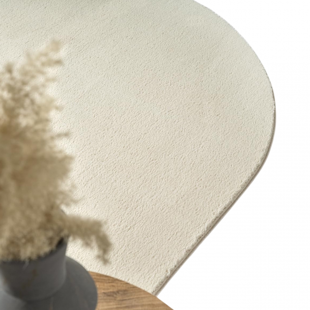 Design Teppich Shape in eleganter Freiform weich Beige