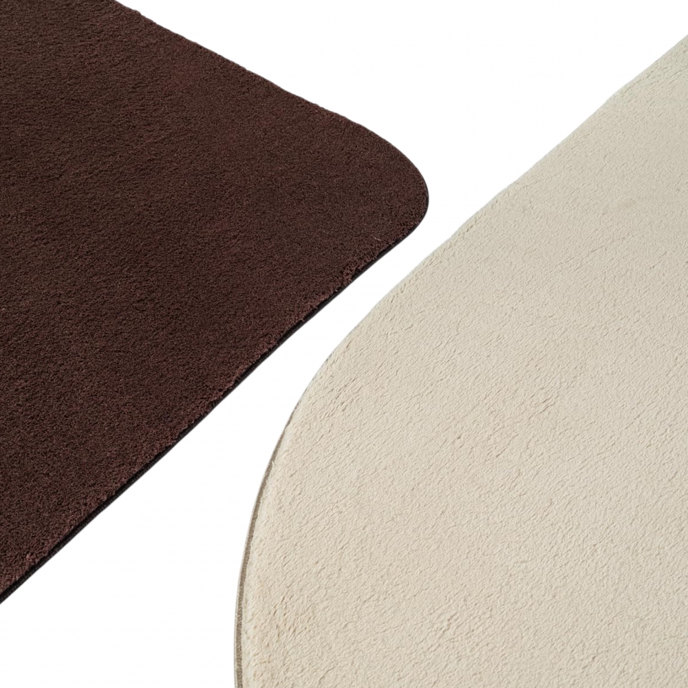 Design Teppich Shape in eleganter Freiform weich Beige