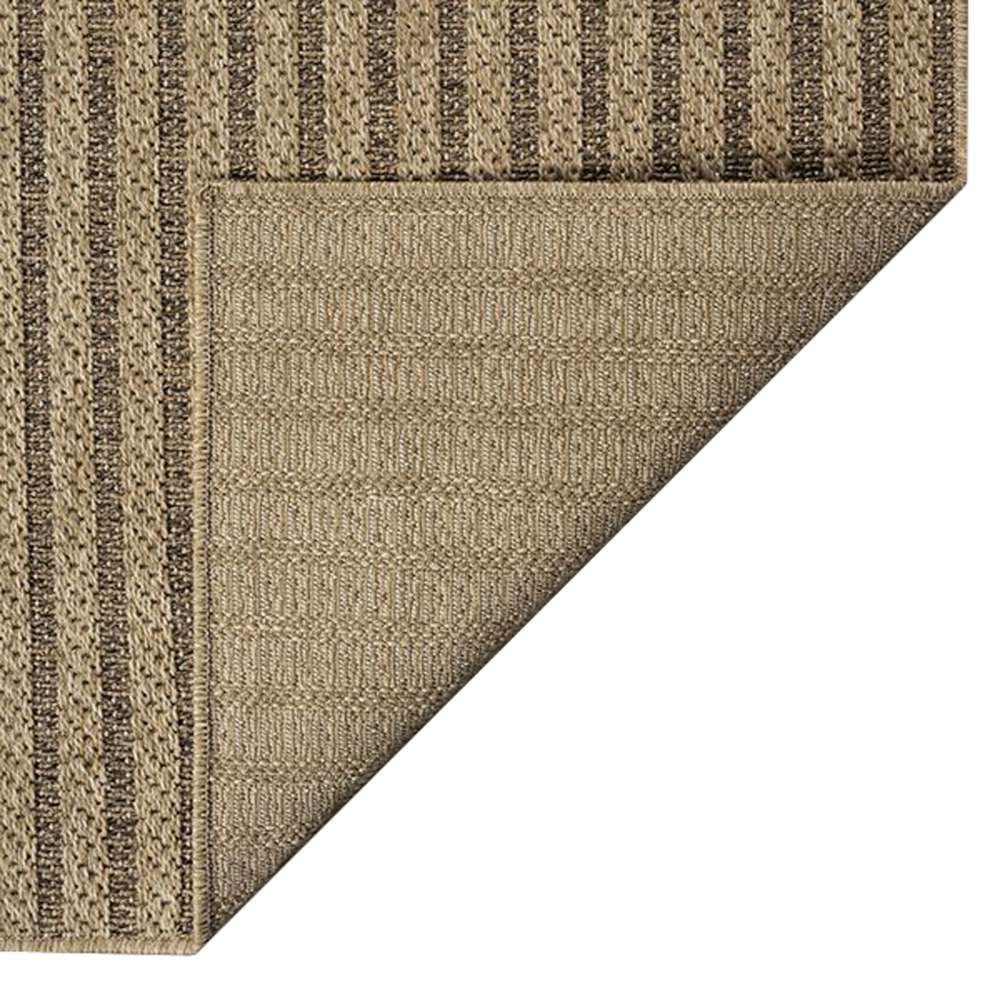 In- & Outdoor Teppich mit geometrischem Bogenmuster in braun beige