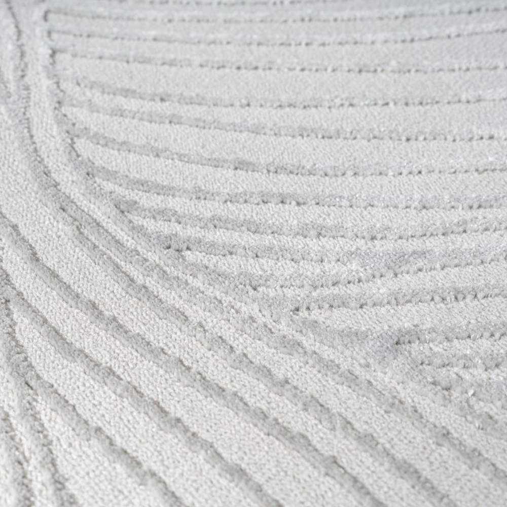 Teppich Silber Strukturmuster modern weich Wohnbereich