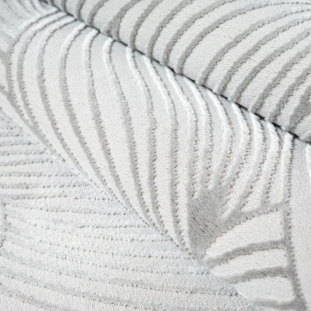Teppich Silber Strukturmuster modern weich Wohnbereich