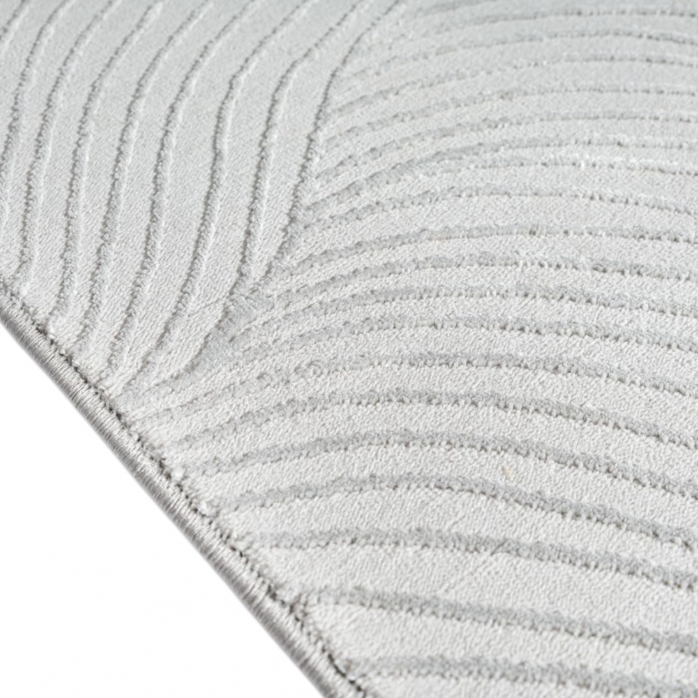 Teppich Silber Strukturmuster modern weich Wohnbereich
