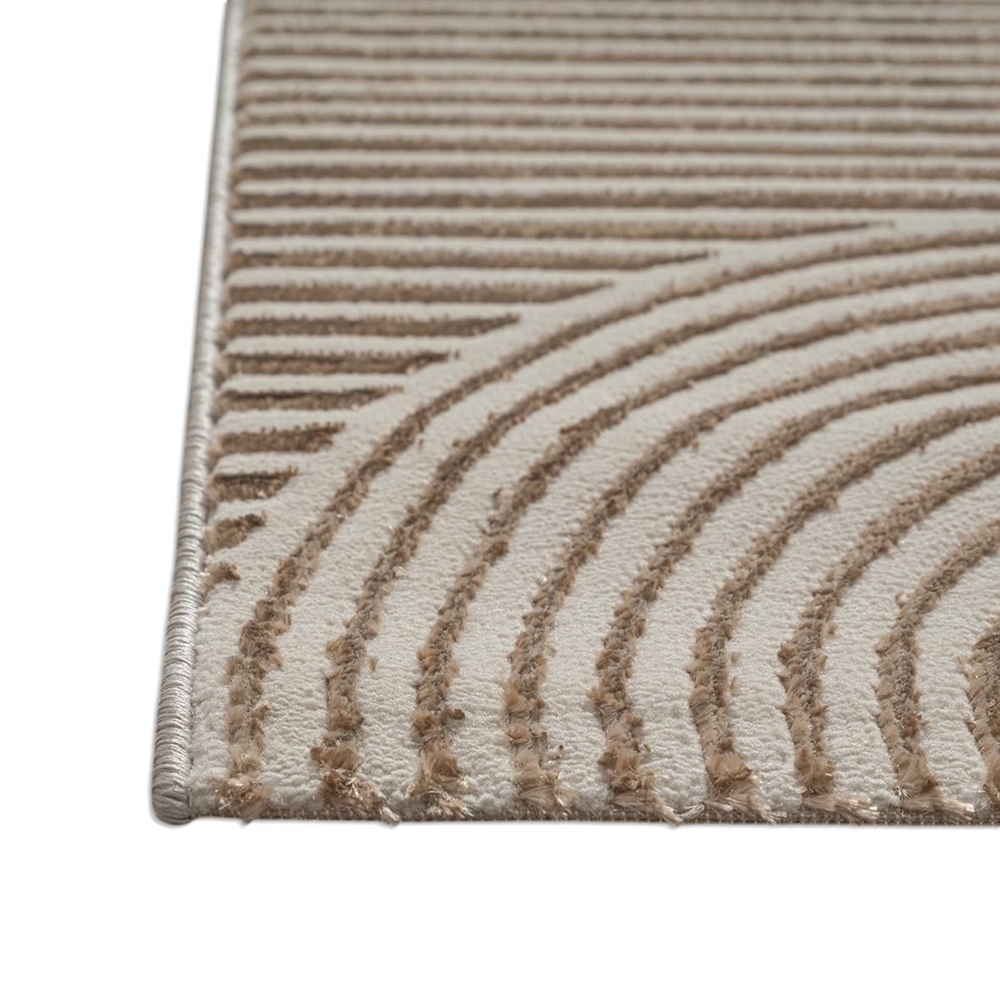 Teppich Beige Grafik Design zeitlos Wohnbereich