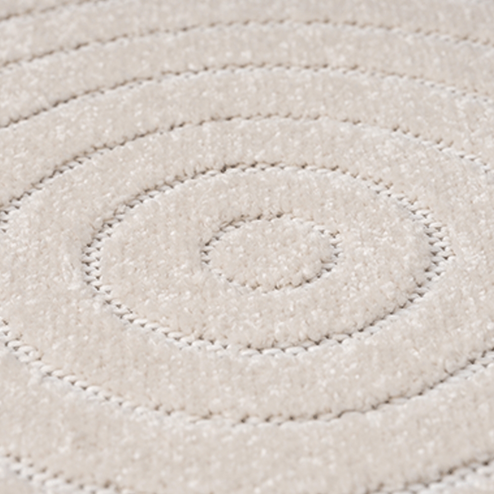 Outdoor Designteppich Beige rund moderne Struktur wetterfest robust