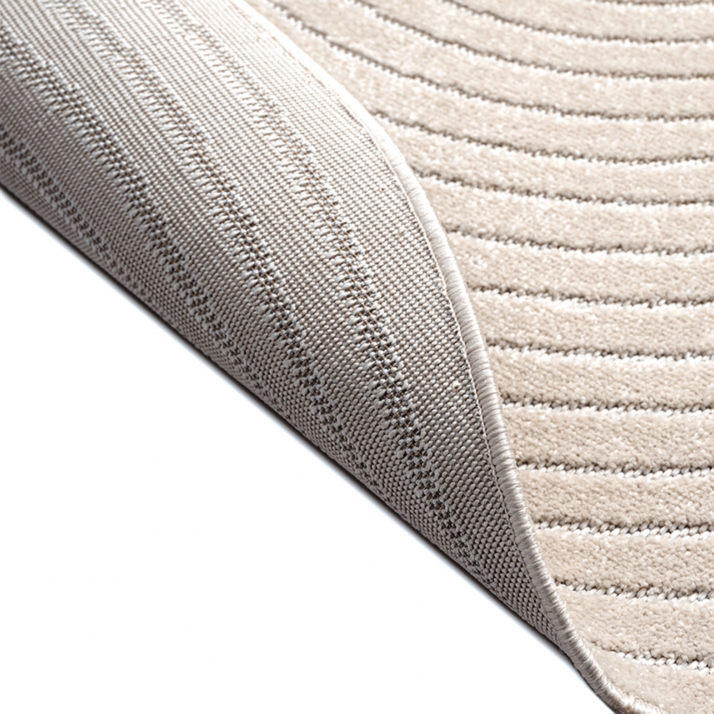 Outdoor Designteppich Beige rund moderne Struktur wetterfest robust