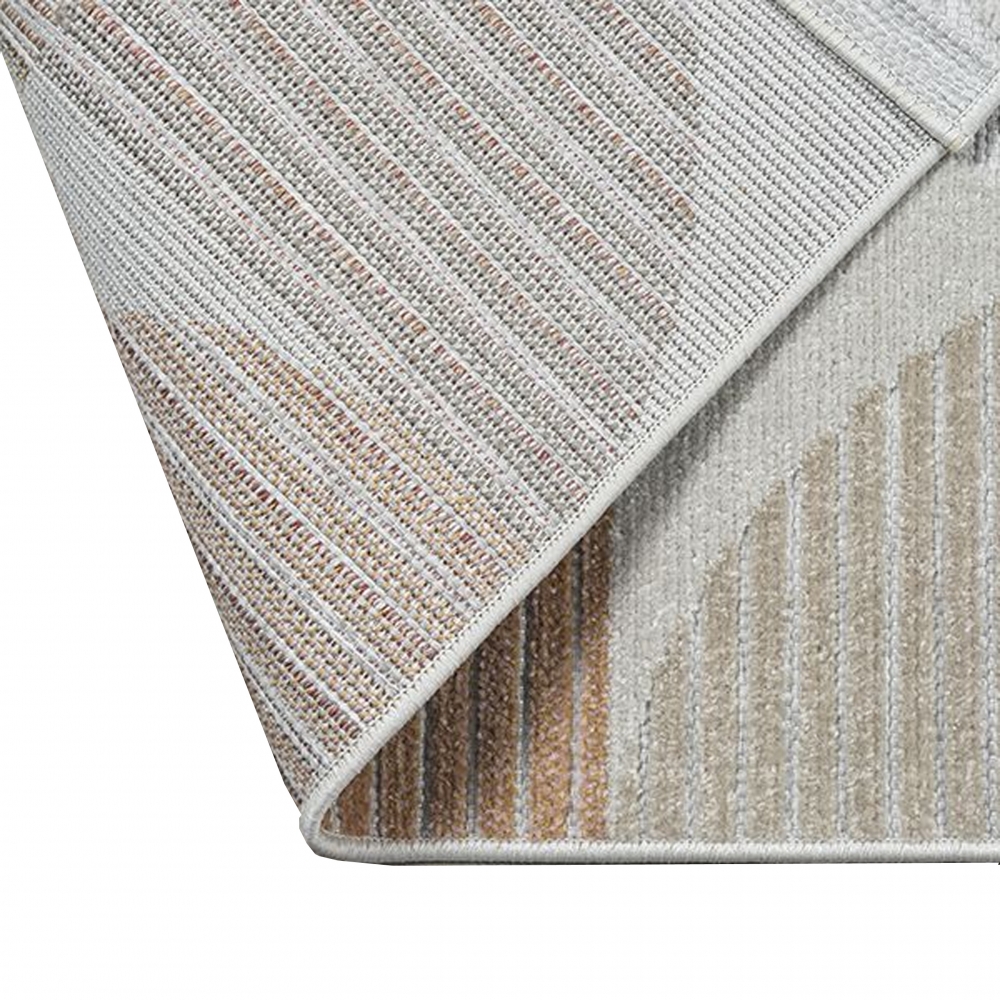 In- & Outdoor-Teppich mit geometrischem Design in natürlichen Farbtönen