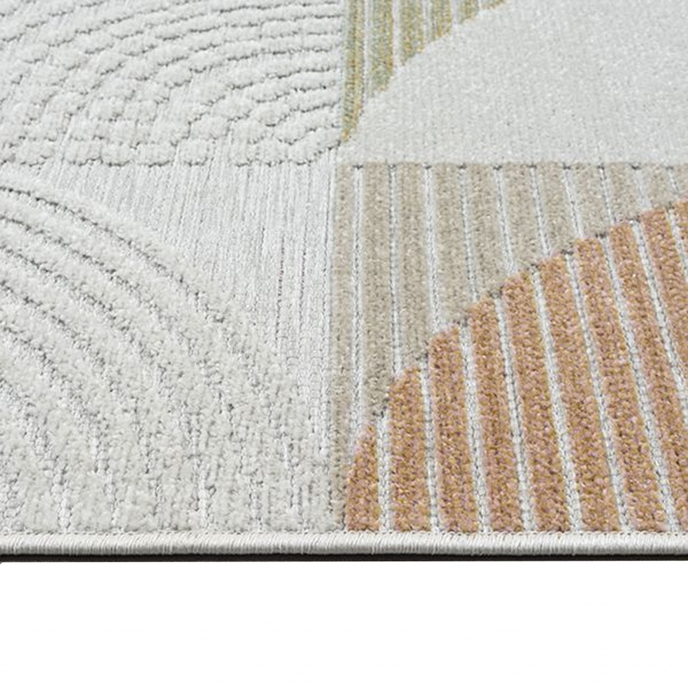 In- & Outdoor-Teppich mit geometrischem Design in natürlichen Farbtönen
