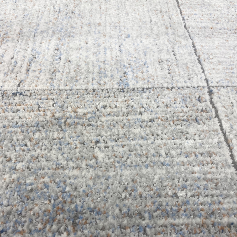Schlichter Flur Designer Teppich mit Quadraten - grau