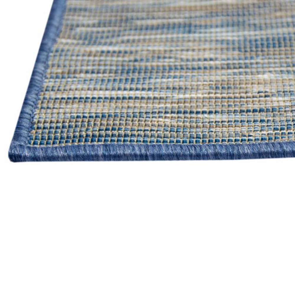 Küchenteppich Indoor Teppich Outdoor Teppich  blau meliert beidseitig nutzbar