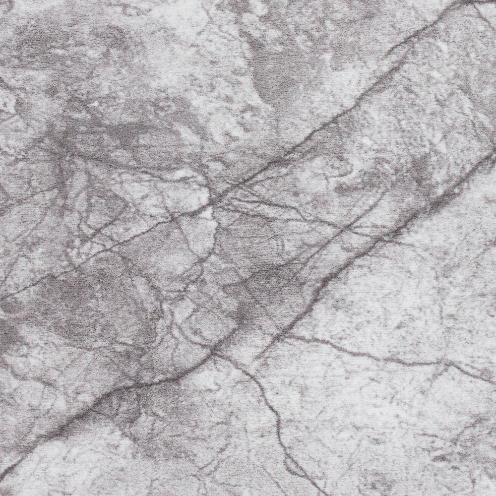 Eleganter marmorierter Kurzflor Teppich in stilvollem Grau