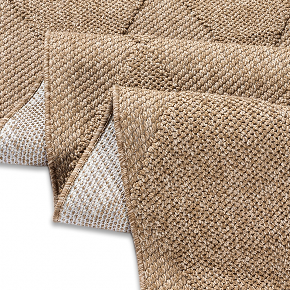 Teppich In- und Outdoor mit Jute-Optik vielseitig einsetzbar in Beige/Braun