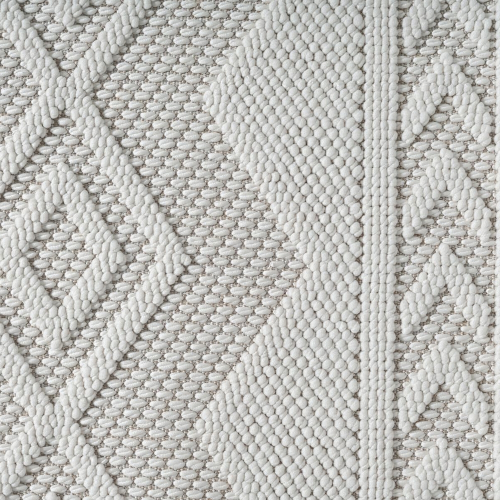 Moderner Teppich mit Loop-Struktur und Reliefmuster Creme