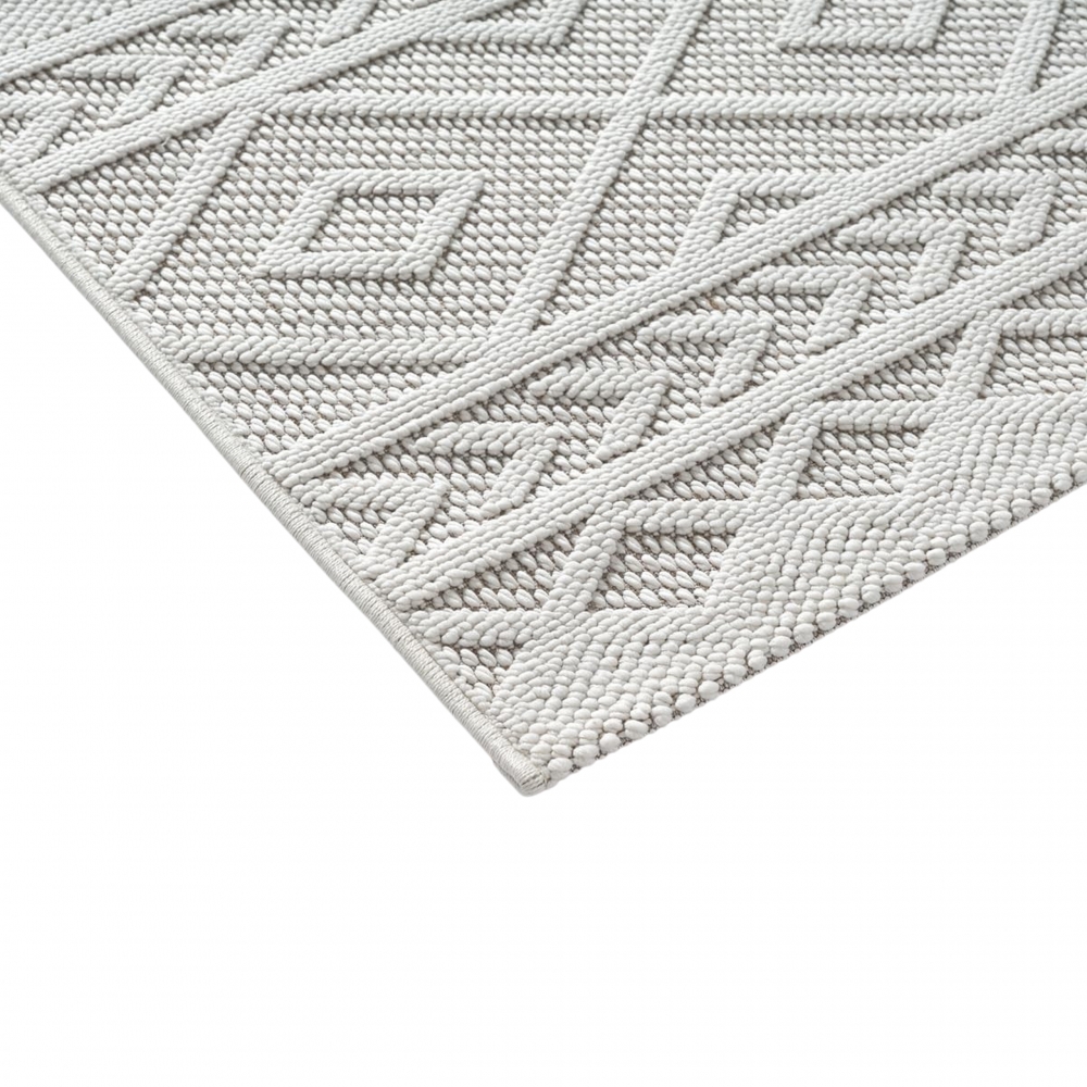 Moderner Teppich mit Loop-Struktur und Reliefmuster Creme