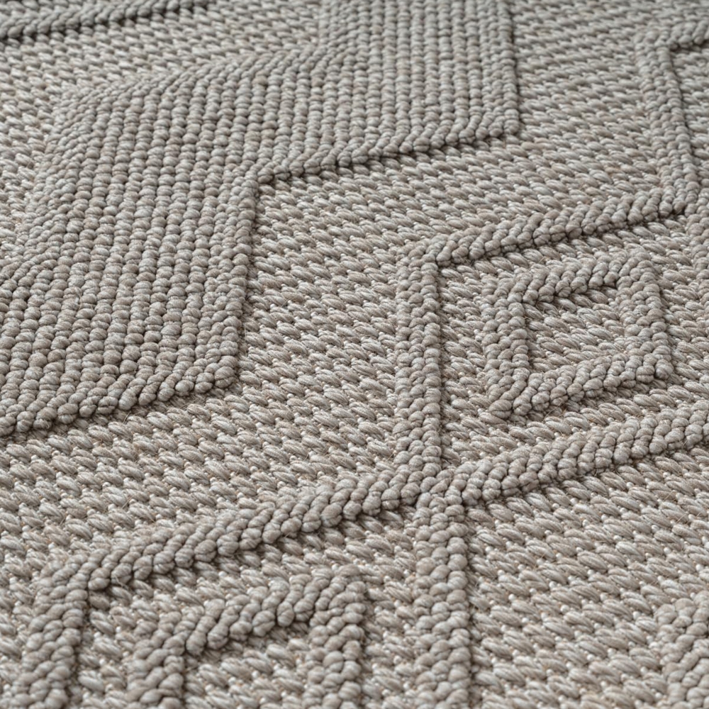 Moderner Teppich mit Loop-Struktur und Reliefmuster Beige