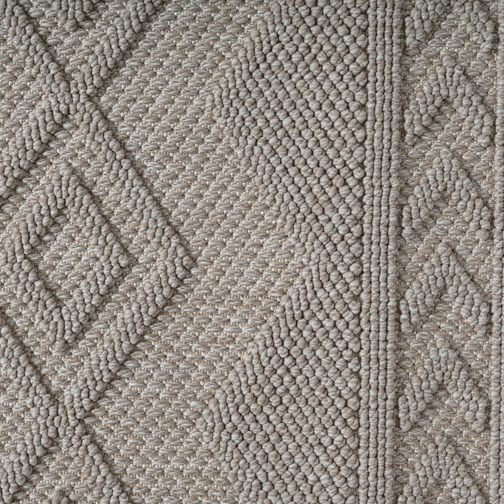 Moderner Teppich mit Loop-Struktur und Reliefmuster Beige