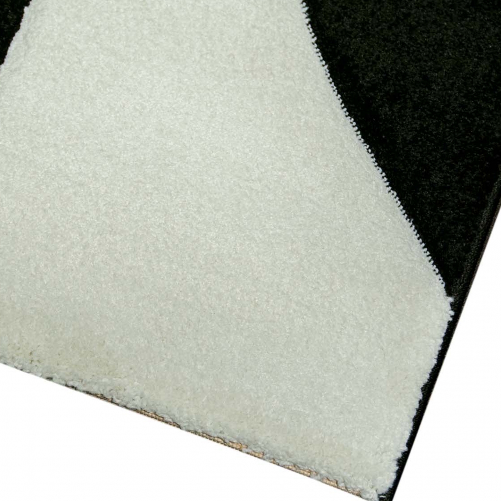 Designer Teppich mit Wellen& Konturenschnitt | schwarz weiß& grau