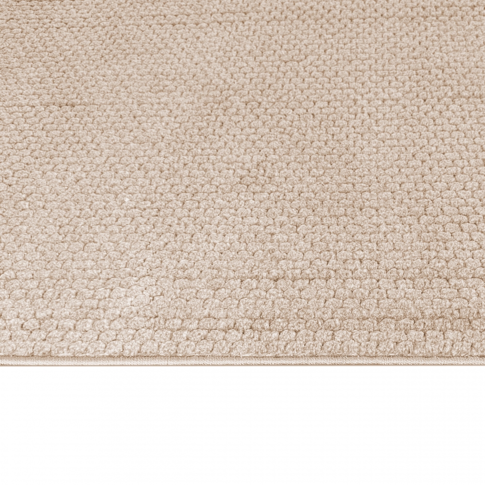 Moderner Design Teppich Beige Schlingenstruktur zeitlos elegant