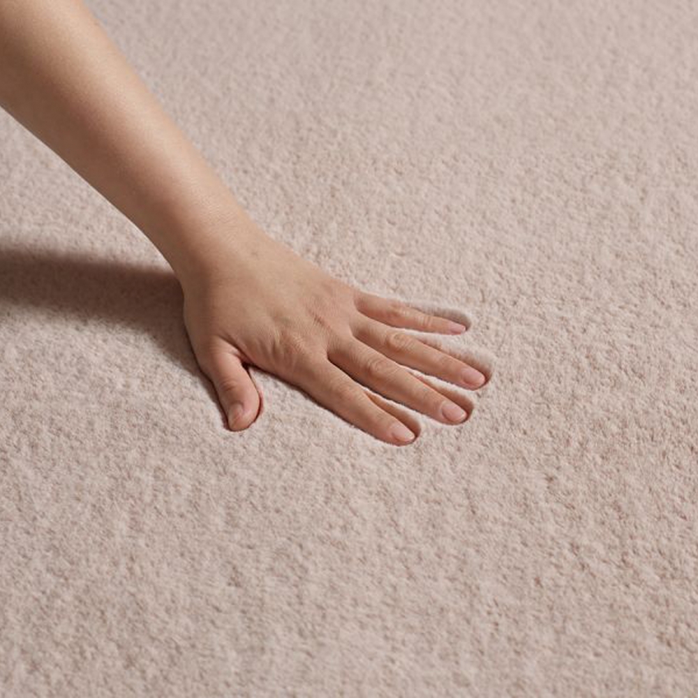 Teppich Weich Einfarbig Modern & Pflegeleicht für Wohnbereiche in rosa