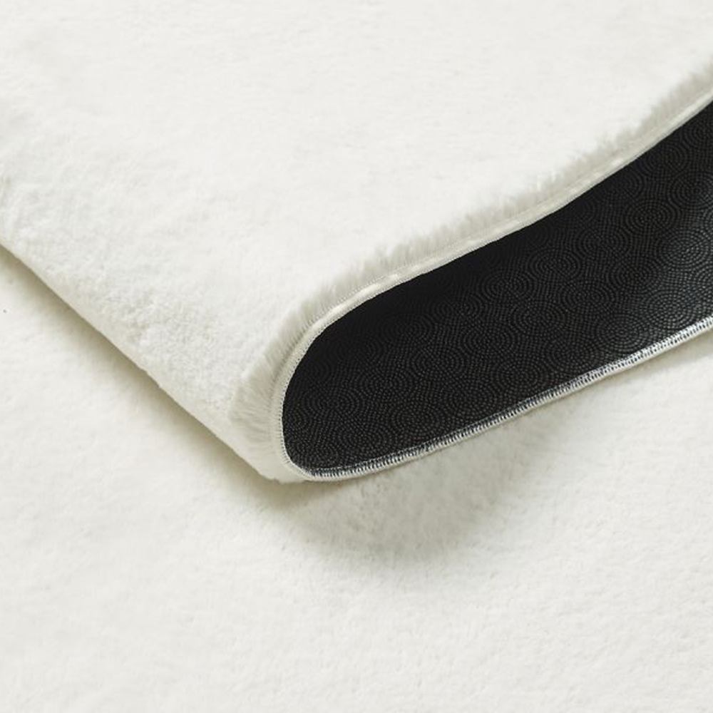 Einfarbiger Wohnzimmerteppich pflegeleicht strapazierfähig in creme
