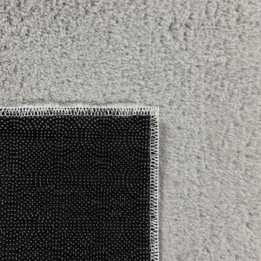 Teppich waschbar grau Wohnzimmer Schlafzimmer modern rutschfest weich Kurzflor Fußbodenheizung geeignet