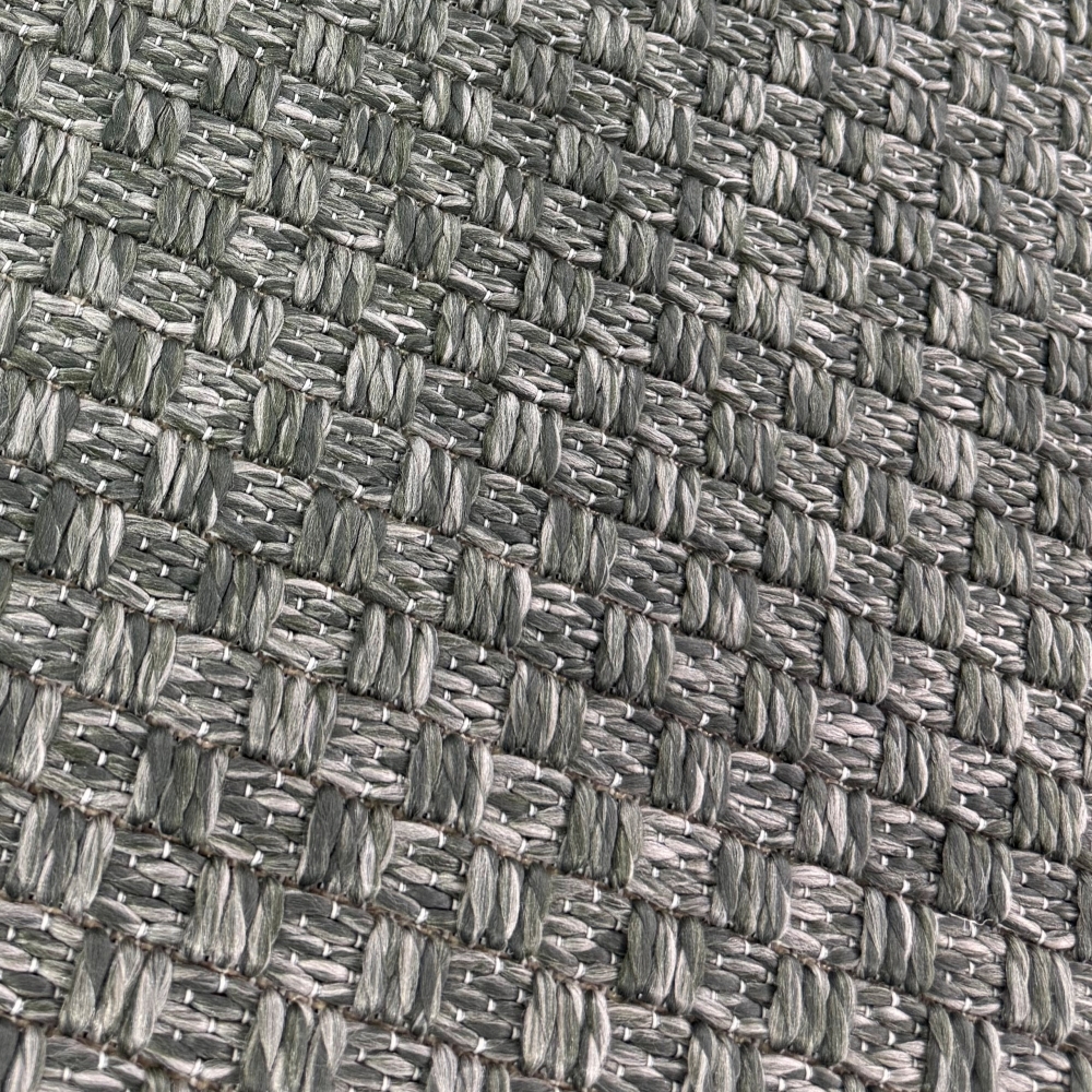 Moderner Teppich Grün Flechtstruktur Indoor Outdoor