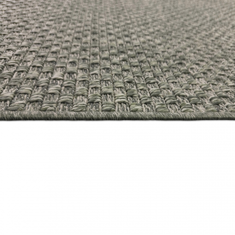 Moderner Teppich Grün Flechtstruktur Indoor Outdoor