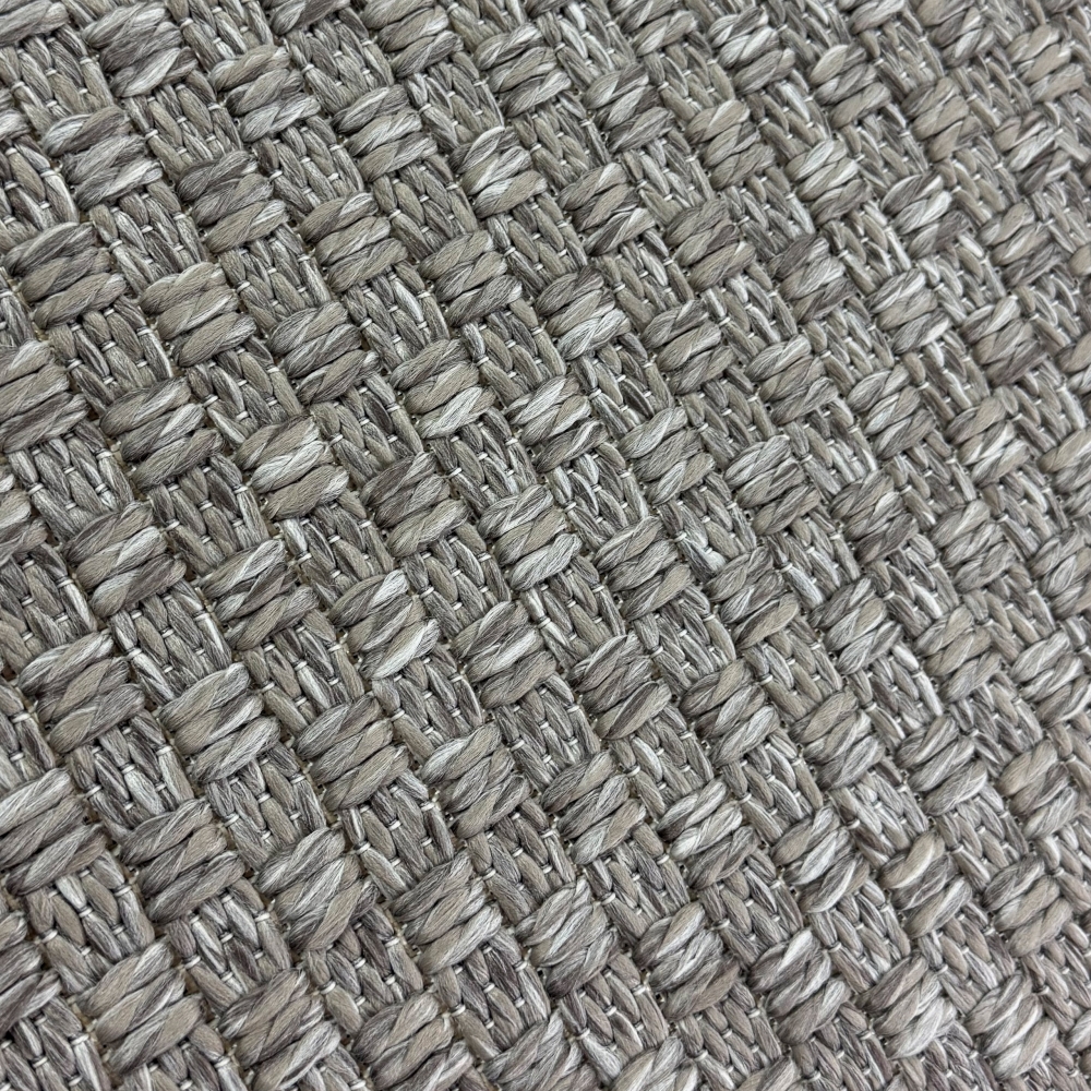 Moderner Teppich Taupe Flechtstruktur Indoor Outdoor